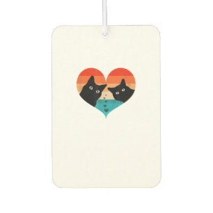 Ambientador Camiseta Retro Vintage Pareja de Gatos Gato Negro