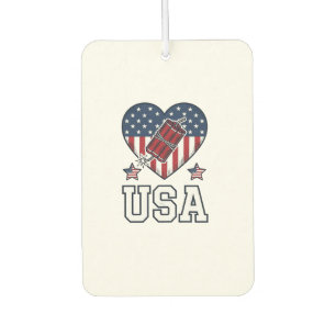 Ambientador Camiseta Vector Vintage Corazón Petardo Patriótico
