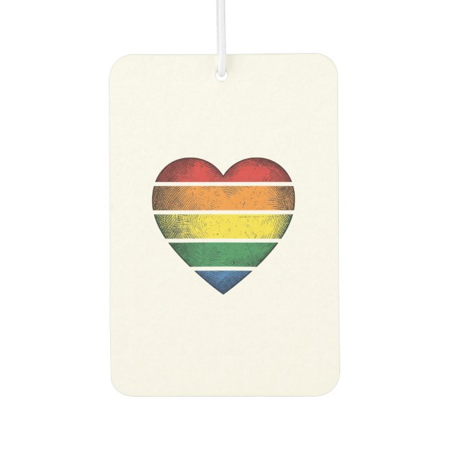 Ambientador Camiseta Vectorial de Orgullo Corazón Arcoíris Vin (Anverso)