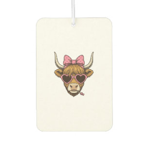 Ambientador Camiseta Vintage de Cute Highland Cow Heart Glasse