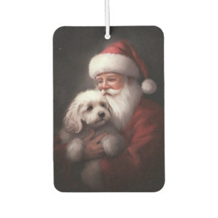 Ambientador Caniche Con Claus De Santa Festivo Navidad