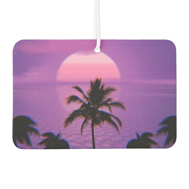 Ambientador Caribe Sunset Vaporwave Estética Retro 80 años 90 (Anverso)