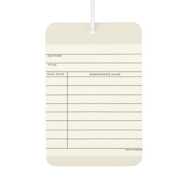 Ambientador Carro de la tarjeta de biblioteca Freshener (Anverso)