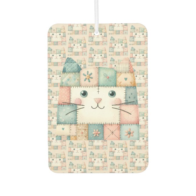 Ambientador Casa de gatito pastel de falso patchwork (Anverso)