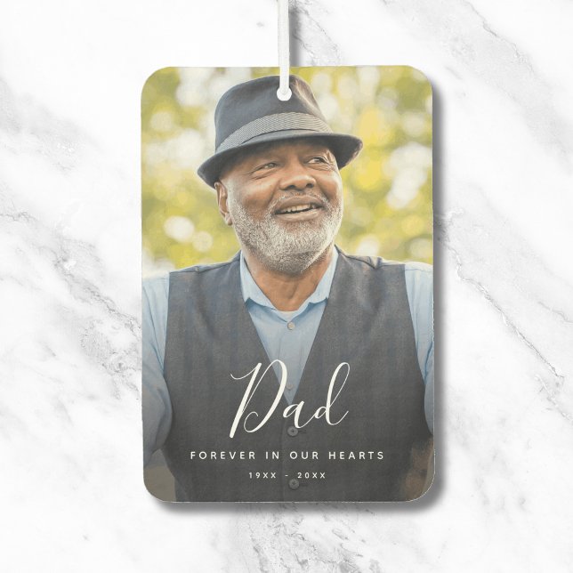 Ambientador Celebración moderna personalizada del funeral de l (Dad Photo Memorial Air Freshener)