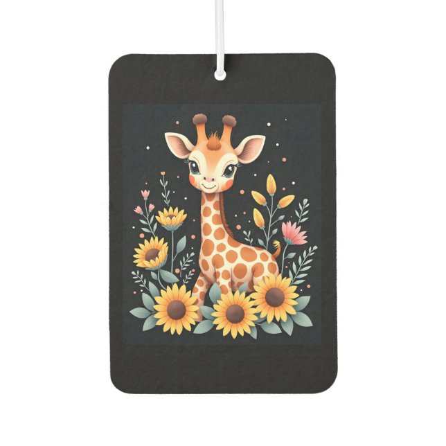 Ambientador Charming Giraffe Surrounded By Flowers Long Sleeve (Anverso)