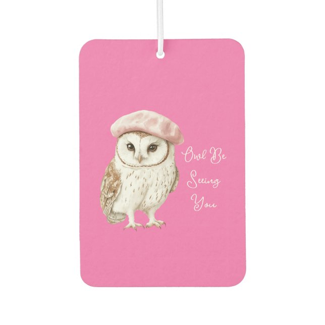 Ambientador Chic Pink Beret Brown White Owl Be Seeing You (Anverso)