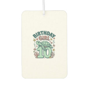 Ambientador Chica Cumpleaños 10 Tortuga Marina Grabado Vintage
