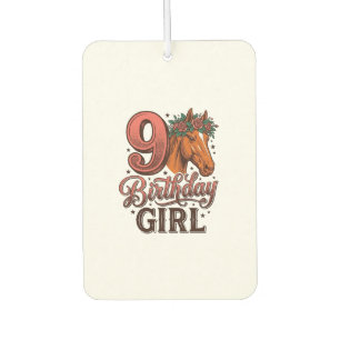 Ambientador Chica cumpleaños 9 caballo floral diseño vintage