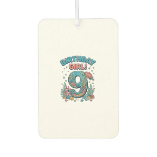 Ambientador Chica Cumpleaños 9 Tortuga Marina Diseño Vectorial