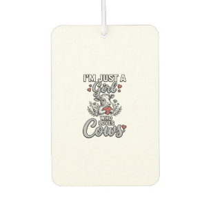 Ambientador Chica Que Ama Vacas Diseño De Camiseta De Vaca Bon