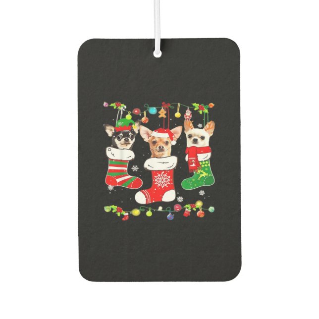 Ambientador Chihuahua Christmas Lights Xmas Dog Classic T-Shir (Anverso)