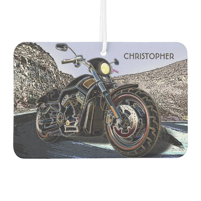 Ambientador Chopper de motocicleta barnizada Guay (Anverso)