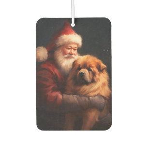 Ambientador Chow Chow con Santa Claus Navideño Festivo