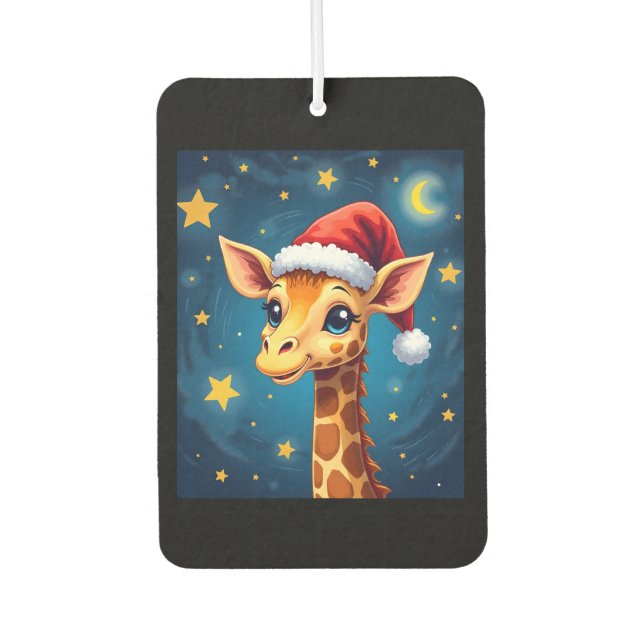 Ambientador Christmas Giraffe Santa Hat Starry Night Holiday L (Anverso)