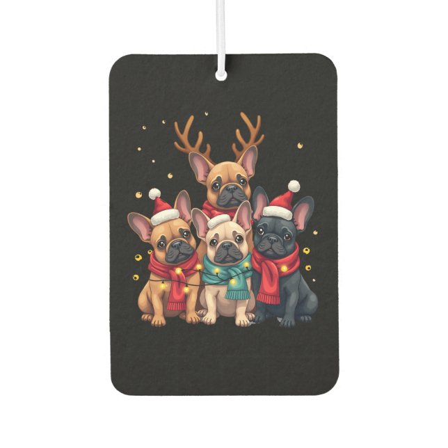 Ambientador Christmas Lights French Bulldogs Xmas Frenchie Dog (Anverso)
