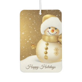 Ambientador Christmas Party Golden Snowman Snowflakes Holidays