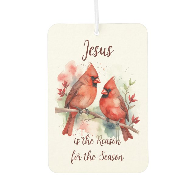 Ambientador Christmas Red Cardinal Jesus Reason for Season (Anverso)