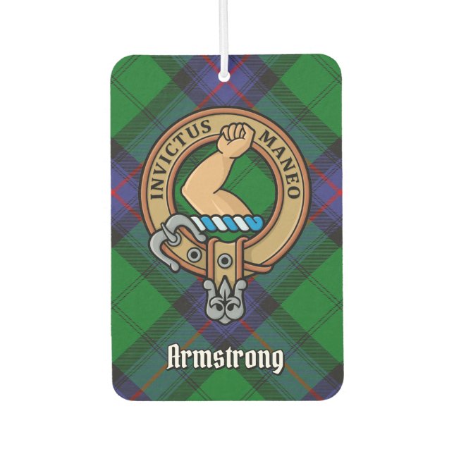 Ambientador Clan Armstrong Escudo sobre Tartan Air Freshener (Anverso)