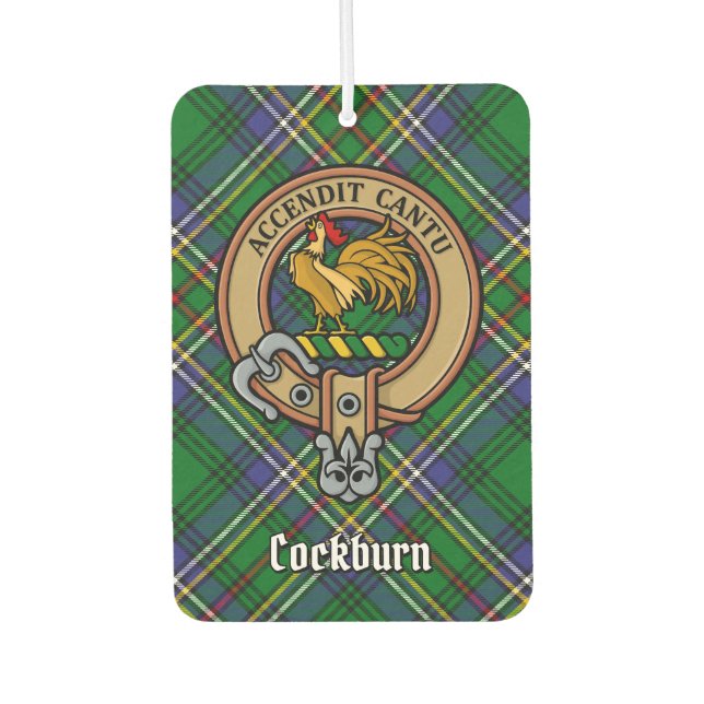 Ambientador Clan Cockburn Escudo sobre Tartán (Anverso)