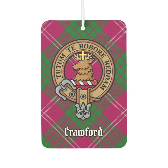 Ambientador Clan Crawford Escudo sobre Tartán (Anverso)