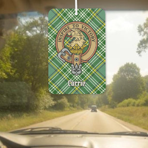 Ambientador Clan Currie Lion Escudo sobre Tartán