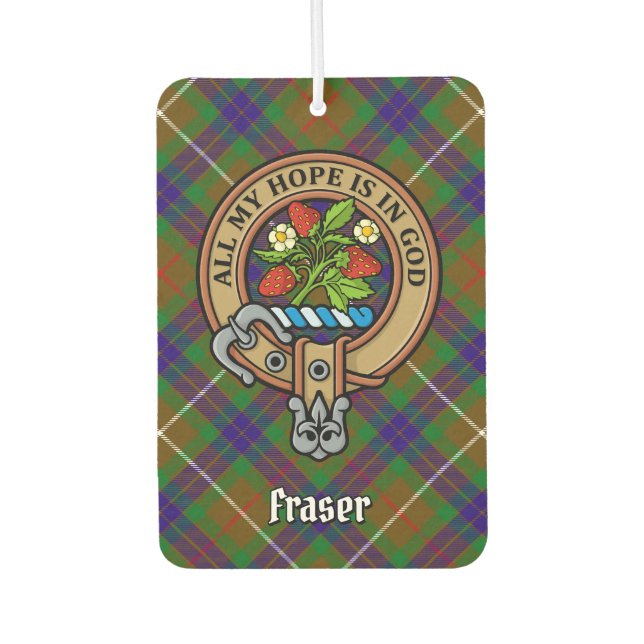 Ambientador Clan Fraser Escudo sobre la caza de tartán (Anverso)