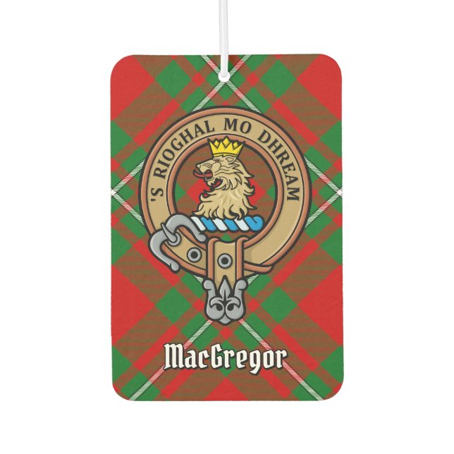 Ambientador Clan Gregor Escudo sobre Tartan Air Freshener (Anverso)
