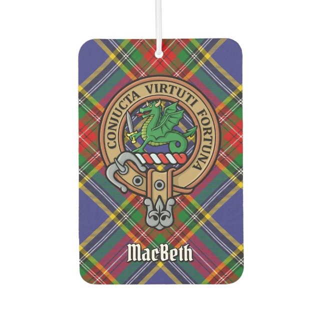Ambientador Clan MacBeth Escudo sobre Tartán (Anverso)