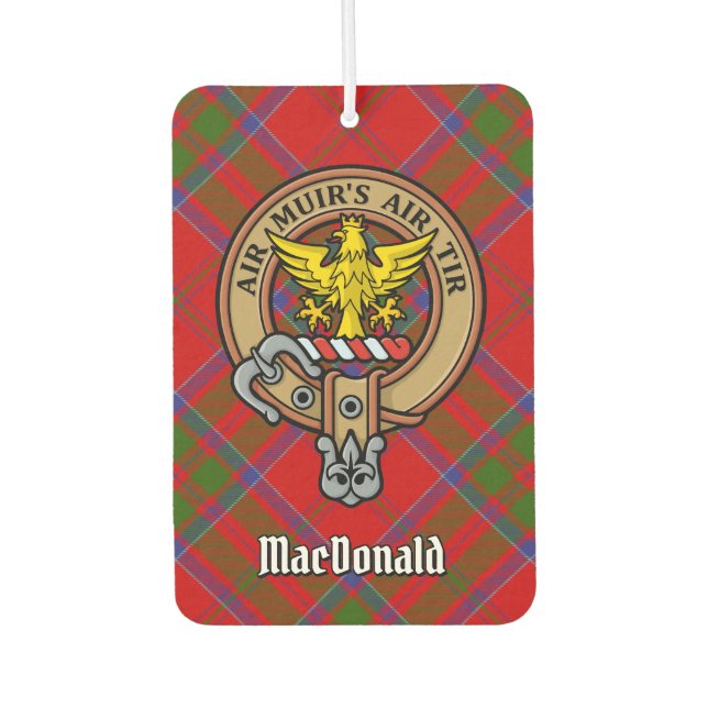 Ambientador Clan MacDonald de Keppoch Escudo sobre Tartán (Anverso)