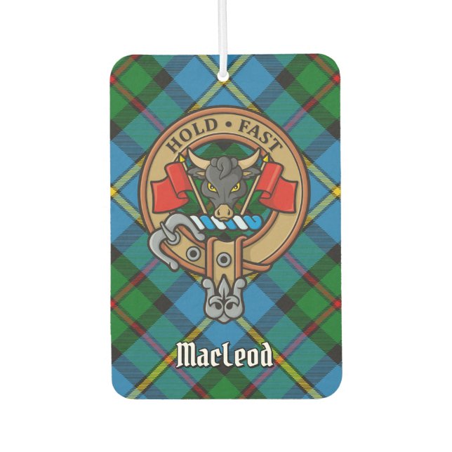Ambientador Clan MacLeod Escudo sobre la caza de tartán (Anverso)