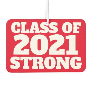Ambientador Clase de 2021 fuerte negrita rojo superior