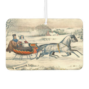 Ambientador Clásico Paseo en Trineo 1853 Currier Ives Camino I