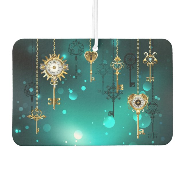 Ambientador Claves de esqueleto antiguas sobre fondo verde (Anverso)