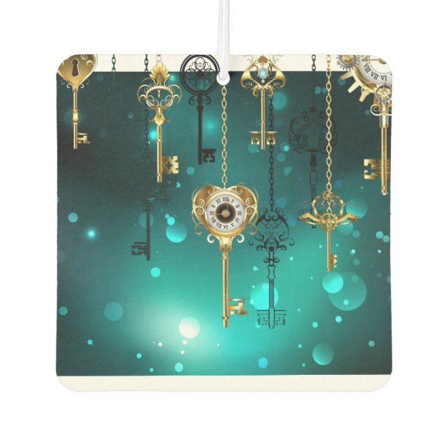 Ambientador Claves de esqueleto antiguas sobre fondo verde (Anverso)