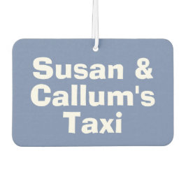 Ambientador Coche usado como taxi familiar con mensaje