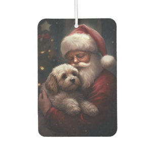 Ambientador Cockapoo Con Santa Claus Navideño Festivo