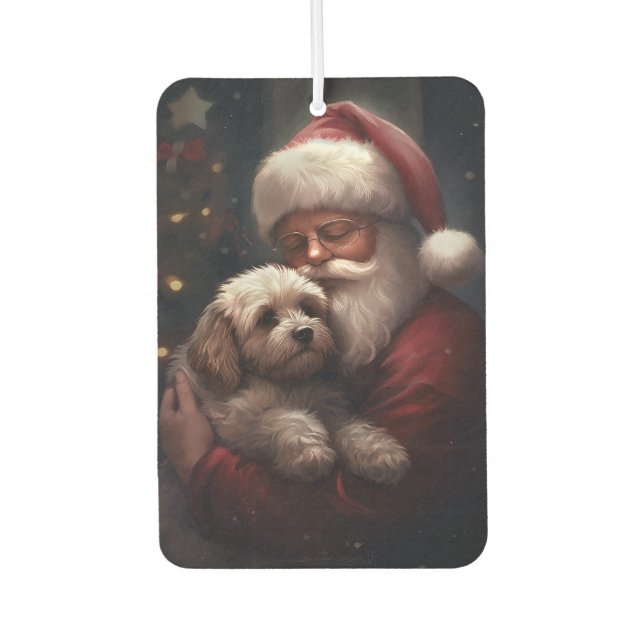 Ambientador Cockapoo Con Santa Claus Navideño Festivo  (Anverso)