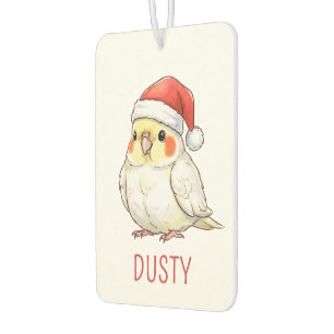 Ambientador Cockatiel de Navidad personalizado con sombrero de