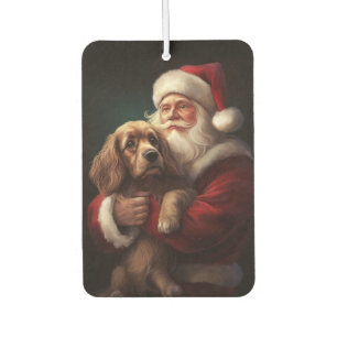 Ambientador Cocker Spaniel con Santa Claus Festivo de Navidad