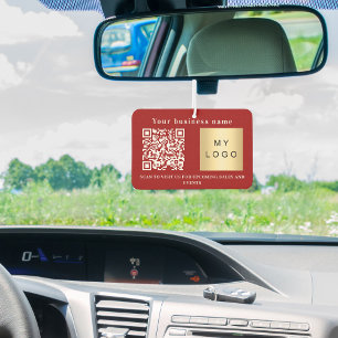 Ambientador Código qr de logotipo rojo de nombre de negocio