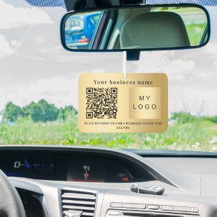 Ambientador Código qr del logotipo dorado del nombre de negoci