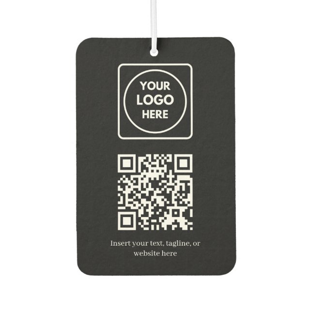 Ambientador Código QR negro | Negocio profesional simple (Anverso)