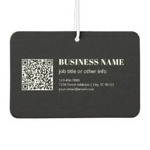 Ambientador Código QR personalizado y texto retro-moderno edit