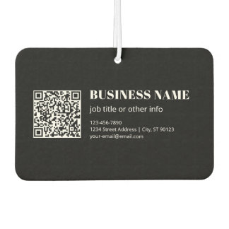 Ambientador Código QR personalizado y texto retro-moderno edit