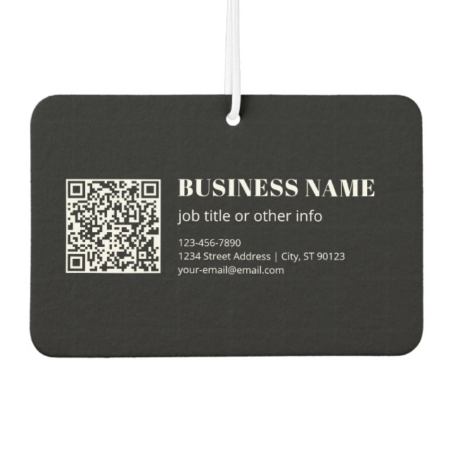 Ambientador Código QR personalizado y texto retro-moderno edit (Anverso)