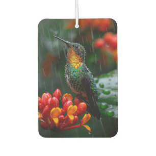 Ambientador Colibrí encaramado en flor brillante