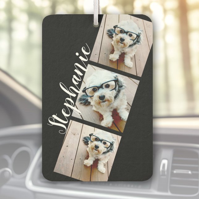 Ambientador Collage de fotos personalizado - 3 fotos Tiras de  (Custom Air Freshener with Photo Collage)