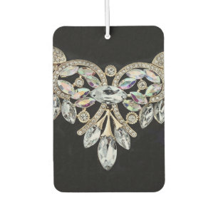 Ambientador Collar de diamantes negro plateado elegante