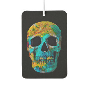 Ambientador Colorida cabeza de cráneo arte pop Verde azulado n